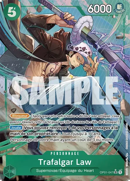 Trafalgar Law, carte One Piece OP01-047 — extension ROMANCE DAWN