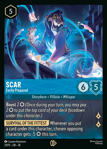 Scar - Eerily Prepared, Disney Lorcana card P3-021 — P3 set