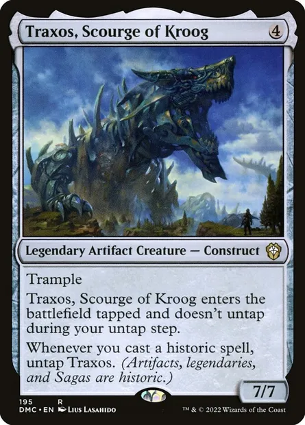 Traxos, Scourge of Kroog, Magic card DMC 195 — Dominaria United Commander set