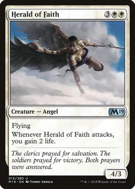 Herald of Faith, Magic card M19 13 — Core Set 2019 set