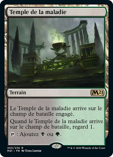 Temple de la maladie, carte Magic M21 253 — extension Core Set 2021