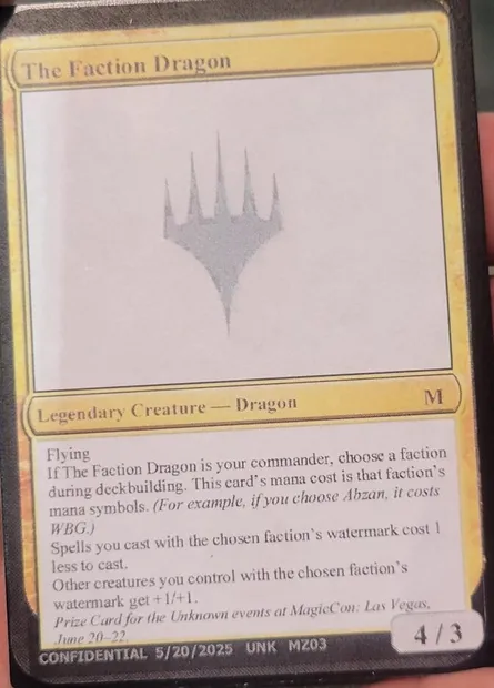 The Faction Dragon, Magic card UNK MZ03a — Unknown Event set