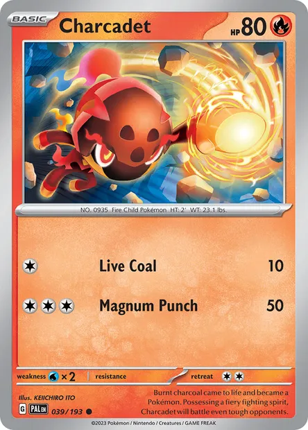 Charcadet, Pokémon card PAL 039 — Paldea Evolved set