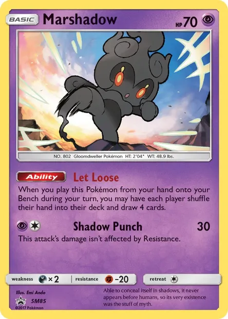 Marshadow, carte Pokémon SM 85 — extension Promo SM