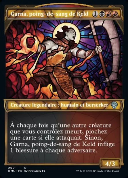 Garna, poing-de-sang de Keld, carte Magic DMU 299 — extension Dominaria Uni