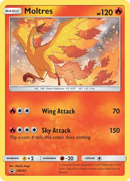 Moltres, Pokémon card SM 143 — SM Black Star Promos set