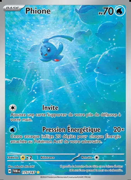 Phione, carte Pokémon TWM 175 — extension Mascarade Crépusculaire