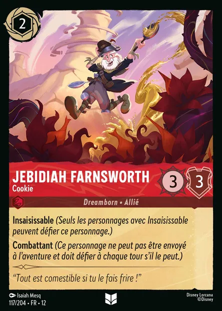 Jebidiah Farnsworth - Cookie, carte Disney Lorcana CH12-117 — extension Contrées Inconnues
