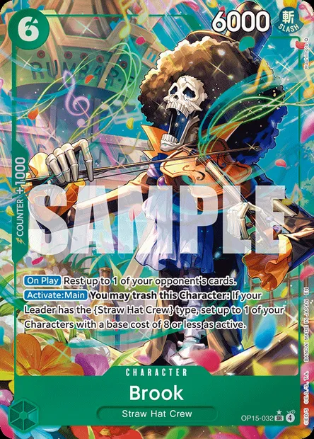 Brook, One Piece card OP15-032 — ADVENTURE ON KAMI’S ISLAND set