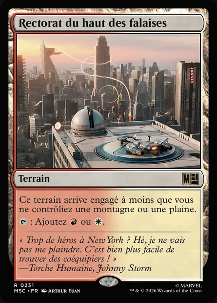 Rectorat du haut des falaises, carte Magic MSC 231 — extension Marvel Super Heroes Commander