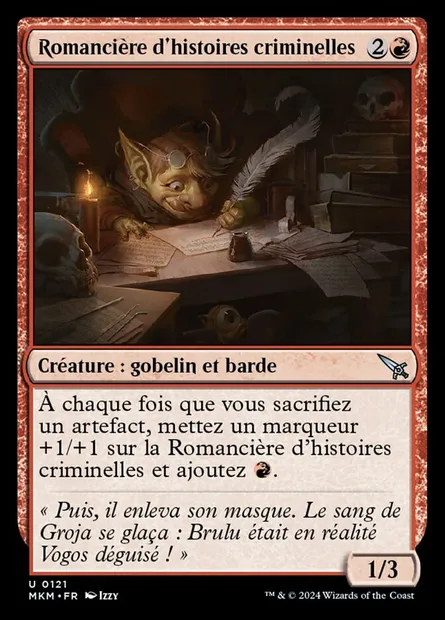 Romancière d'histoires criminelles, carte Magic MKM 121 — extension Murders at Karlov Manor