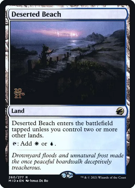 Deserted Beach, Magic card PMID 260s — Innistrad: Midnight Hunt Promos set