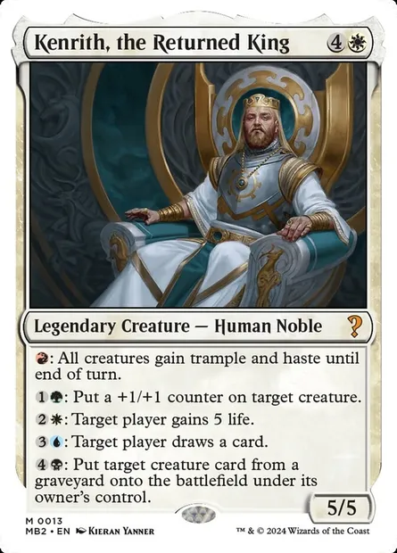 Kenrith, the Returned King, Magic card MB2 13 — Mystery Booster 2 set