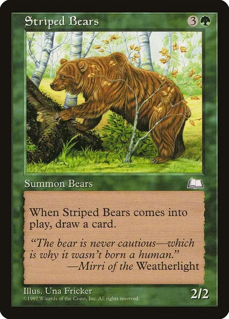 Striped Bears, Magic card WTH 140 — Weatherlight set