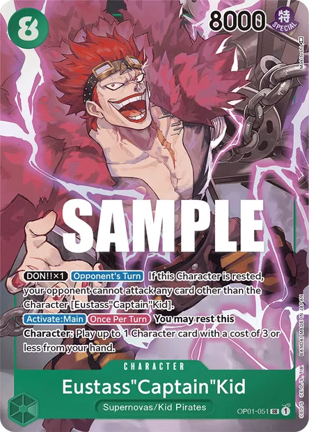 Eustass"Captain"Kid, One Piece card OP01-051 — ROMANCE DAWN set