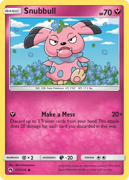 Snubbull, Pokémon card LOT 137 — Lost Thunder set