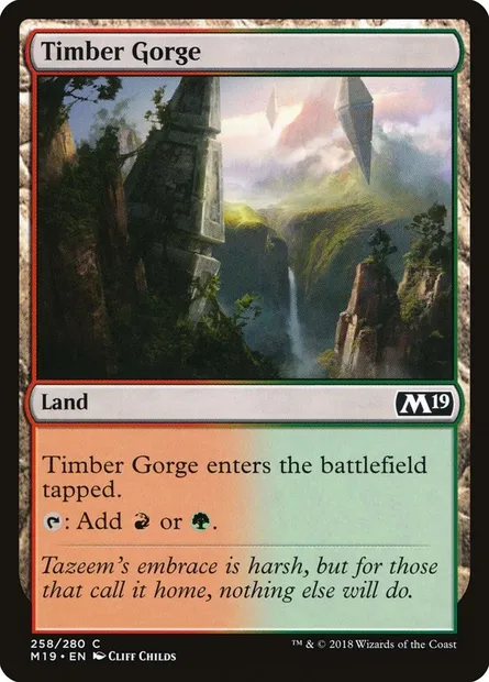 Timber Gorge, Magic card M19 258 — Core Set 2019 set
