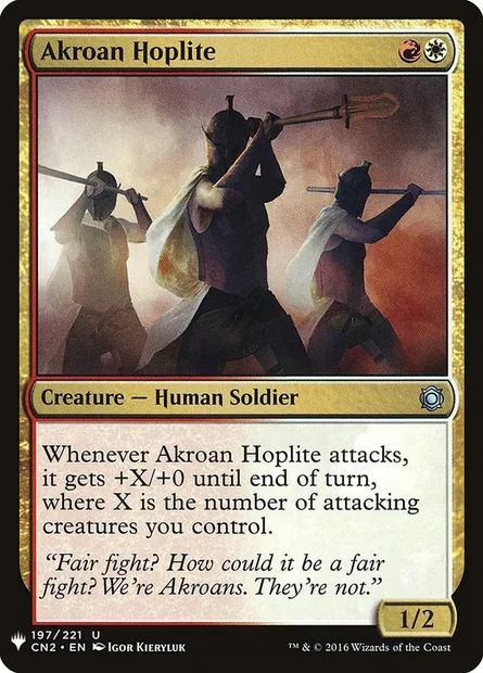 Akroan Hoplite, Magic card PLST CN2-197 — The List set