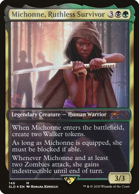 Michonne, Ruthless Survivor, Magic card SLD 146 — Secret Lair Drop set