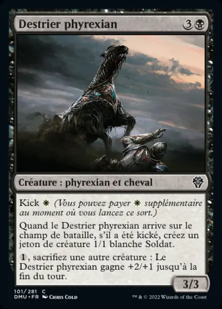 Destrier phyrexian, carte Magic DMU 101 — extension Dominaria Uni