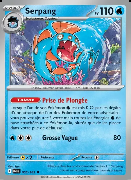 Serpang, carte Pokémon DRI 055 — extension Rivalités Destinées