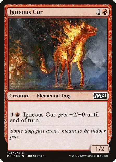 Igneous Cur, Magic card M21 153 — Core Set 2021 set