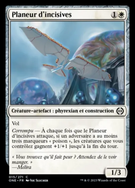 Planeur d'incisives, carte Magic ONE 15 — extension Tous Phyrexians