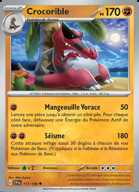 Crocorible, carte Pokémon SVI 117 — extension Écarlate et Violet