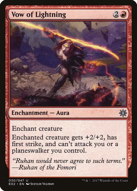 Vœu de foudre, carte Magic E02 30 — extension Explorers of Ixalan