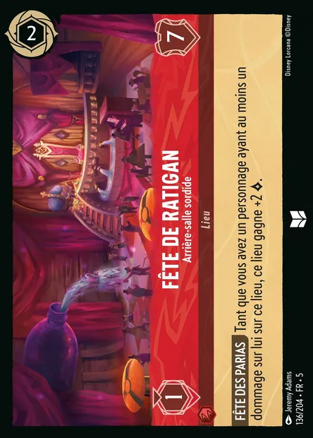 Fête de Ratigan - Arrière-salle sordide, carte Disney Lorcana CH5-136 — extension Ciel Scintillant