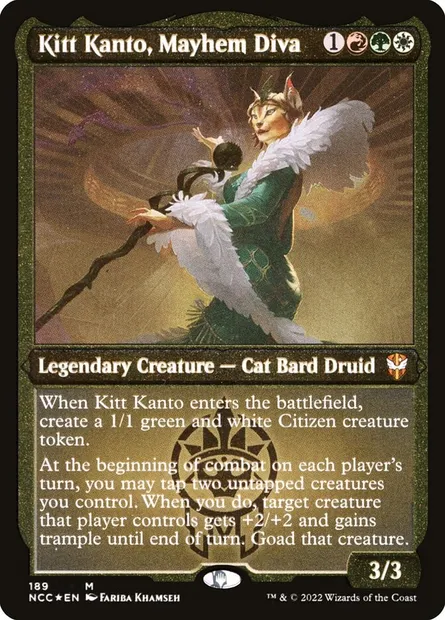 Kitt Kanto, Mayhem Diva, Magic card NCC 189 — New Capenna Commander set
