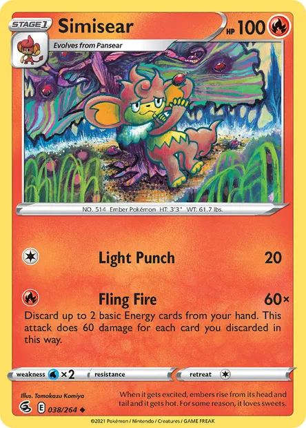 Simisear, Pokémon card FST 38 — Fusion Strike set