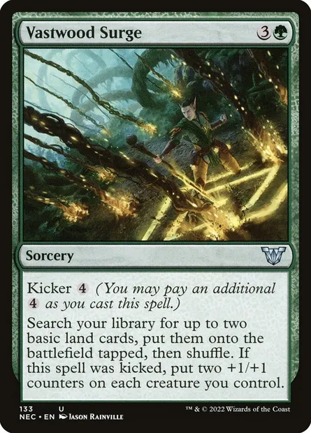 Vastwood Surge, Magic card NEC 133 — Neon Dynasty Commander set