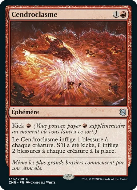 Cendroclasme, carte Magic ZNR 136 — extension Renaissance de Zendikar