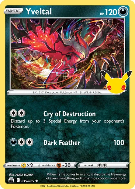 Yveltal, Pokémon card CEL 19 — Celebrations set