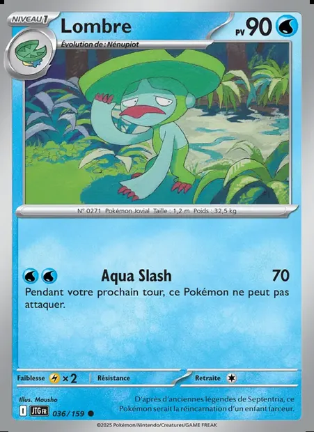 Lombre, carte Pokémon JTG 036 — extension Aventures Ensemble
