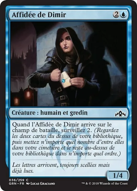 Affidée de Dimir, carte Magic GRN 36 — extension Les Guildes de Ravnica