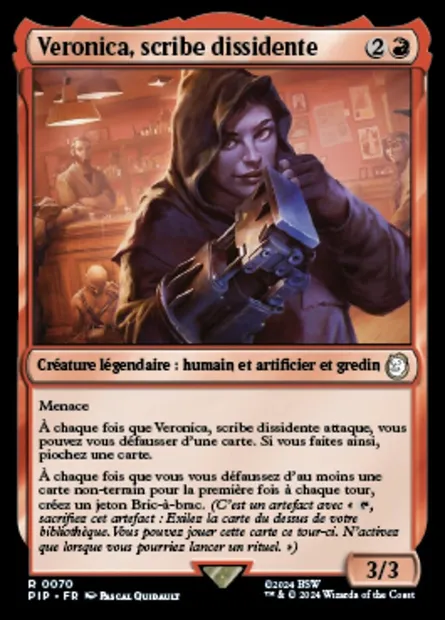 Veronica, scribe dissidente, carte Magic PIP 70 — extension Fallout