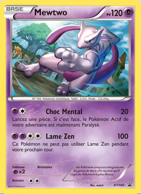 Mewtwo, carte Pokémon XY 100 — extension Promo XY