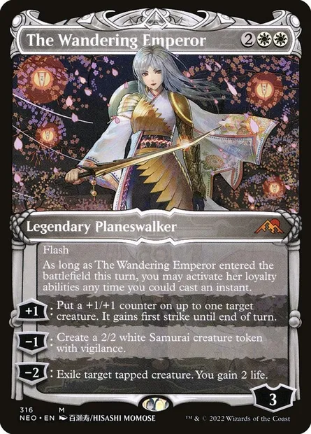 The Wandering Emperor, Magic card NEO 316 — Kamigawa: Neon Dynasty set