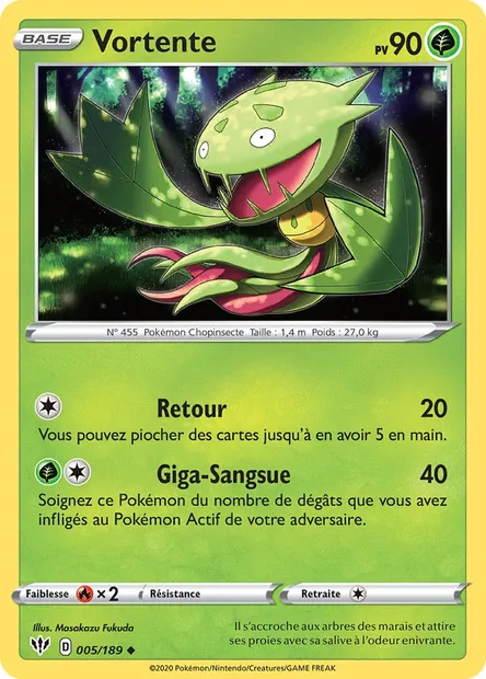 Vortente, carte Pokémon DAA 5 — extension Ténèbres Embrasées