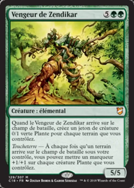 Vengeur de Zendikar, carte Magic C18 129 — extension Commander 2018