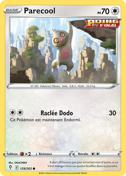 Parecool, carte Pokémon EVS 129 — extension Évolution Céleste