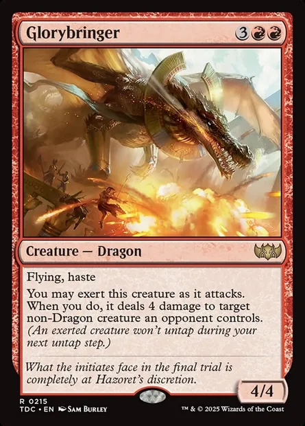 Glorybringer, Magic card TDC 215 — Tarkir: Dragonstorm Commander set