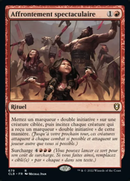 Affrontement spectaculaire, carte Magic CLB 679 — extension Commander Légendes : la bataille de la Porte de Baldur