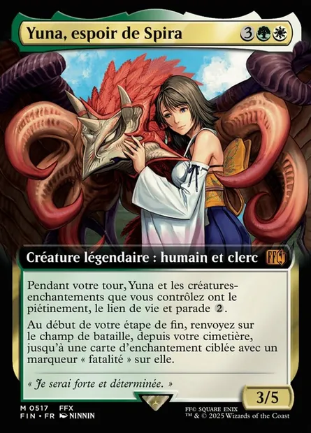 Yuna, espoir de Spira, carte Magic FIN 517 — extension Final Fantasy