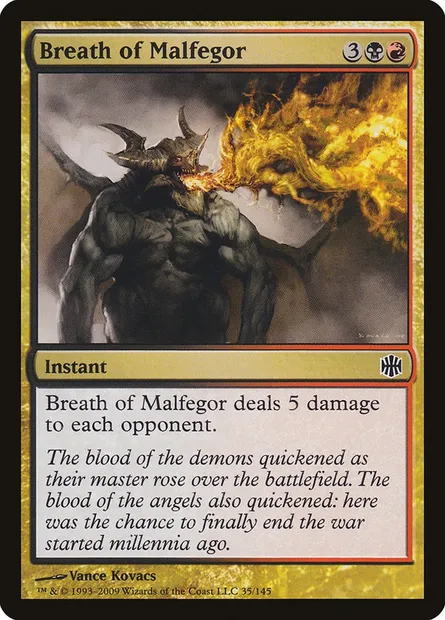 Breath of Malfegor, Magic card ARB 35 — Alara Reborn set