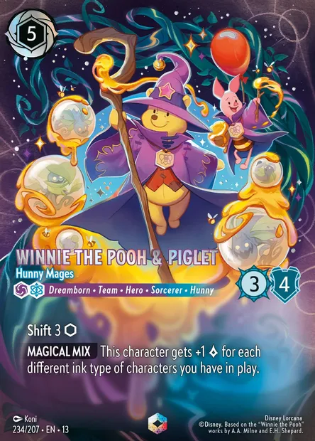 Winnie the Pooh & Piglet - Hunny Mages, Disney Lorcana card CH13-234 — Attack of the Vine! set