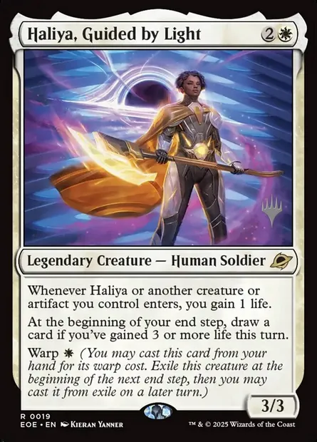 Haliya, Guided by Light, Magic card PEOE 19p — Edge of Eternities Promos set
