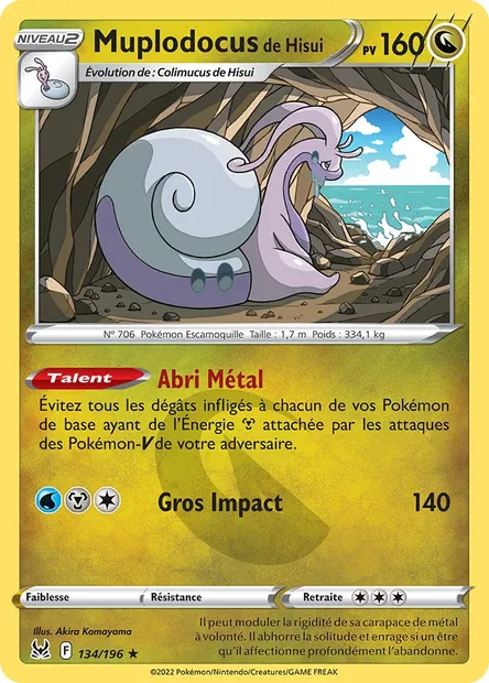 Muplodocus de Hisui, carte Pokémon LOR 134 — extension Origine Perdue